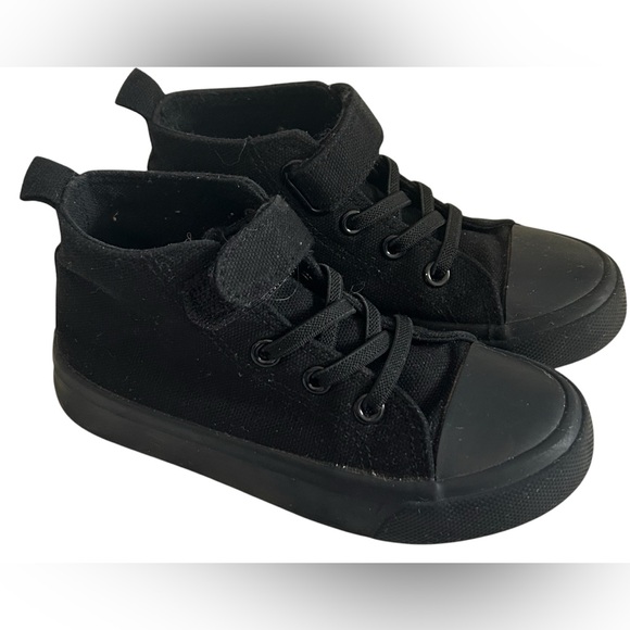 None Other - HIGHTOP CANVAS SNEAKERS VELCRO BLACK KIDS UNISEX